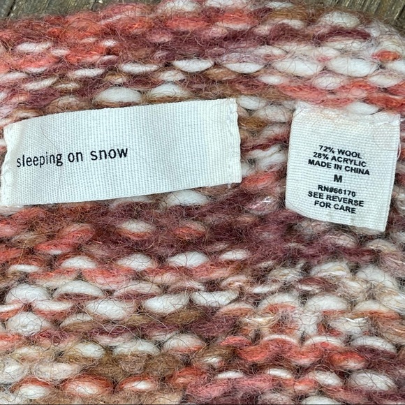 Anthropologie SLEEPING ON SNOW Cardigan Marled Chunky Sweater Tweed Wool SZ M - Picture 4 of 11